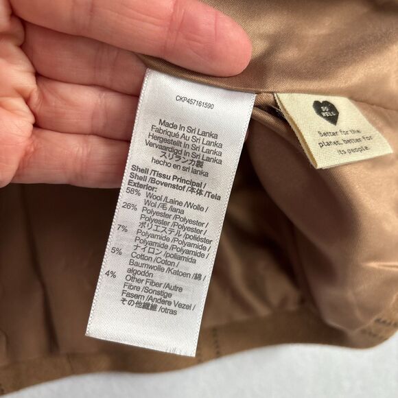 Madewell Larsen Wool Windowpane Blazer Women's 2X Camel Tan Office Academia EUC - Picture 6 of 10